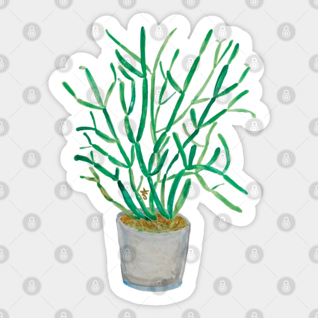 Pencil Plant, Quarantine Watercolor Sticker by ANoelleJay